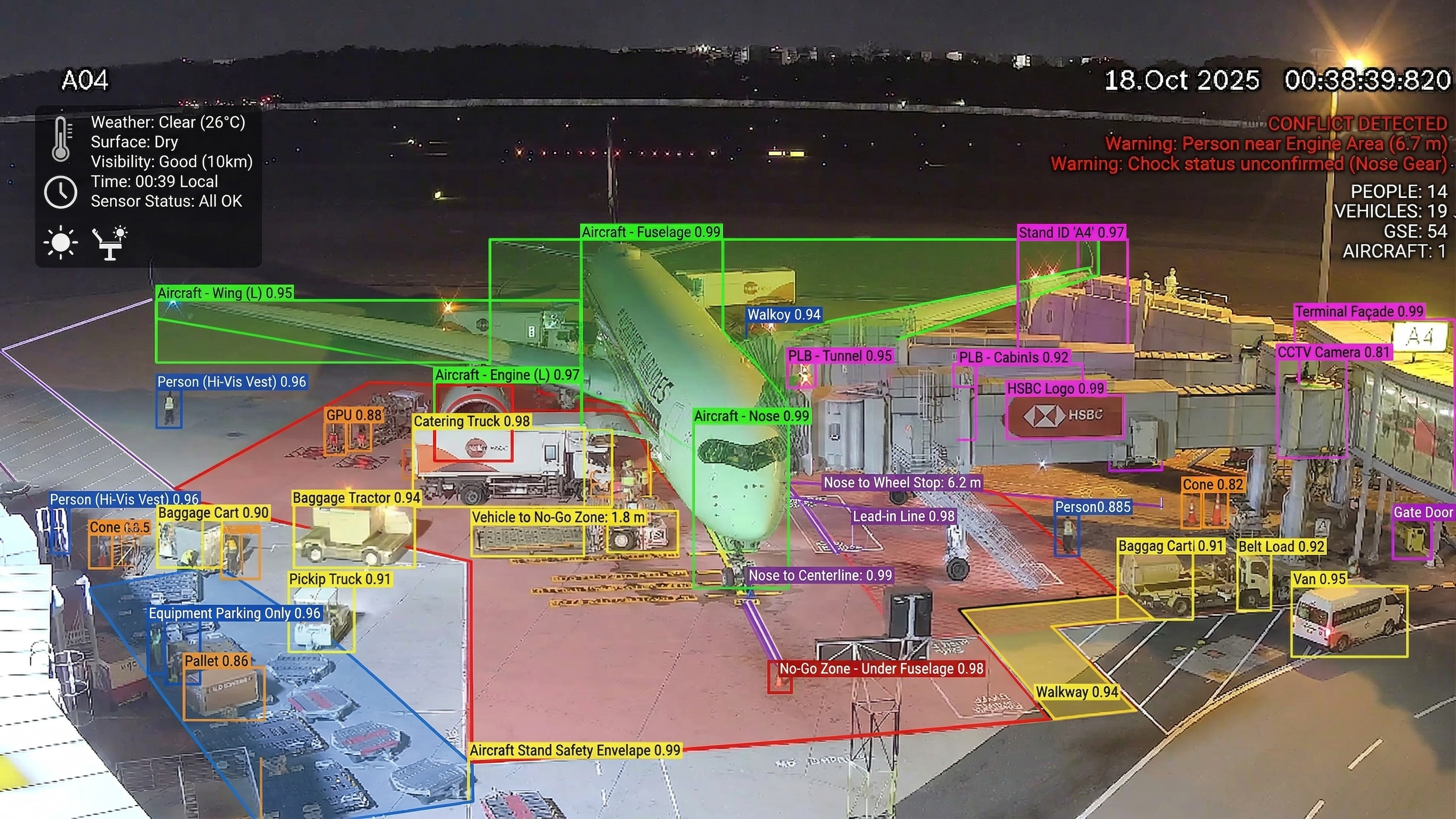 Aircraft 360° — AI detection overlay
